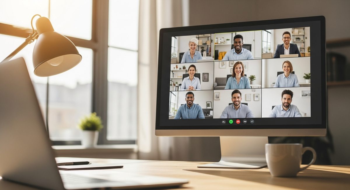 Virtual career development training session with participants on video conference